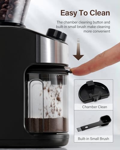 Burr Coffee Grinder Electric with 32 Grinding Sizes, 40 Seconds Adjustable Electronic Timer R141