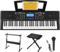 61 Key Full Size Electric Piano with Piano Stand, Stool, Microphone G522570