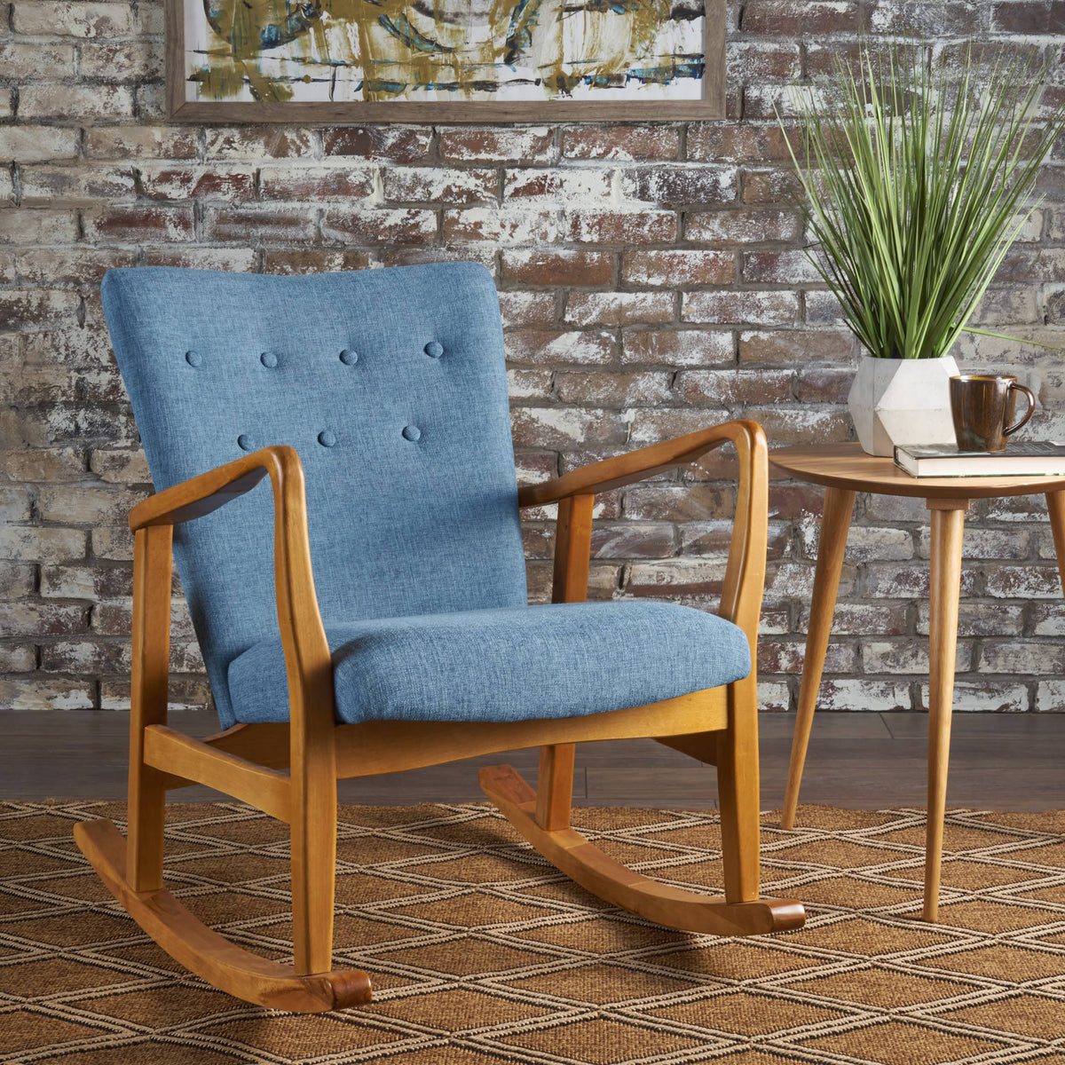 Grey Fabric Rocking Chair W141