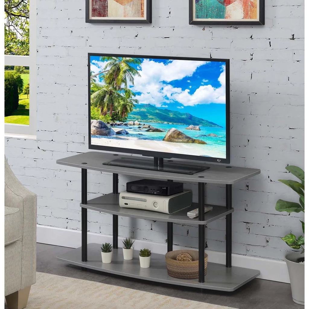 Black 3 Tier Wide TV Stand X36522