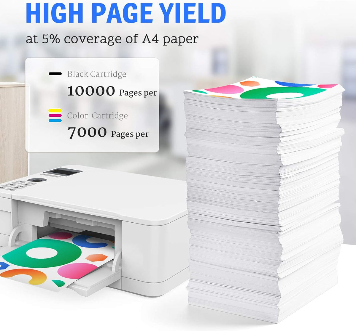 4-Pack Compatible Ink Cartridges for HP PageWide Pro Printer U2507