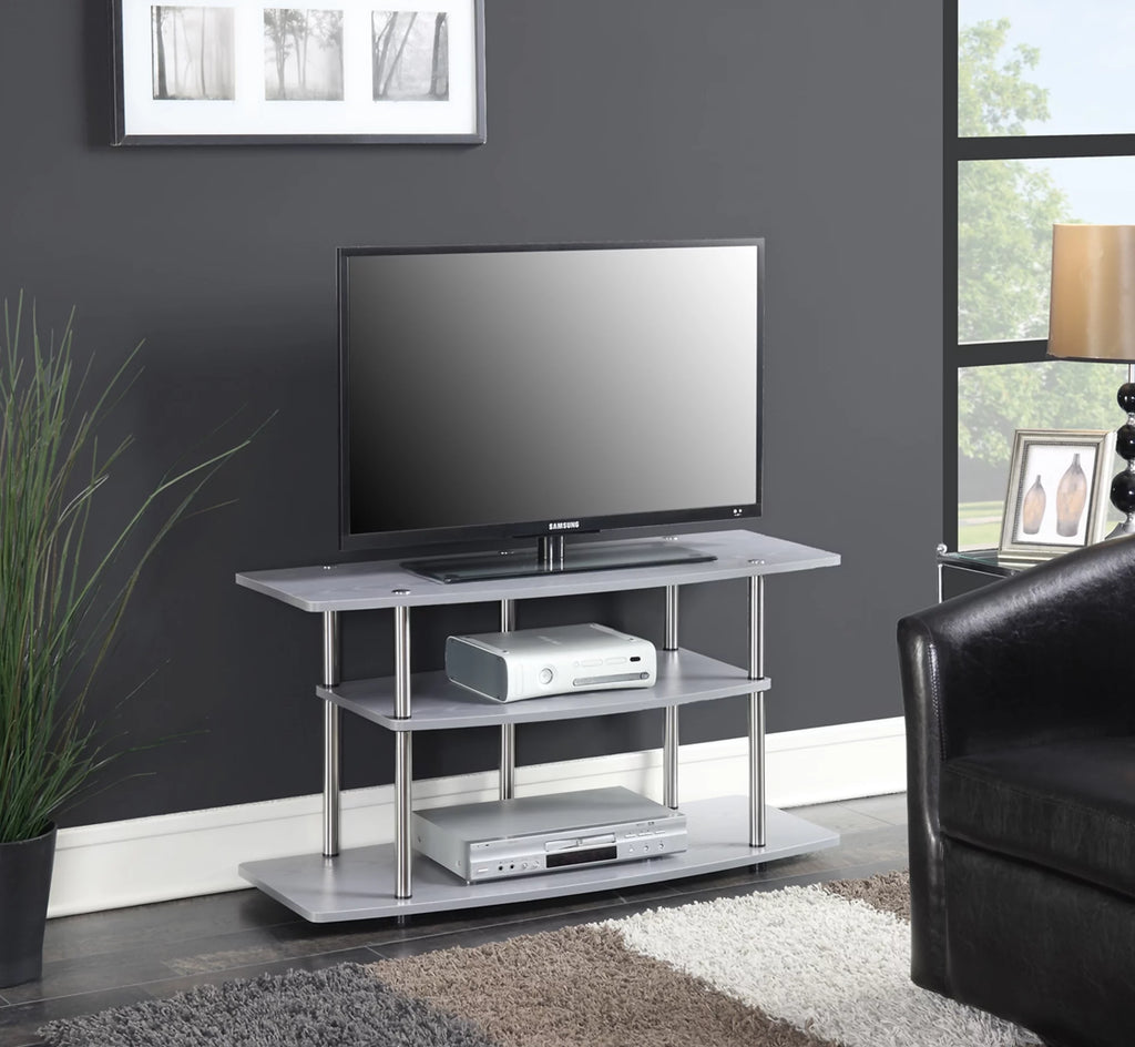 Black 3 Tier Wide TV Stand X36522