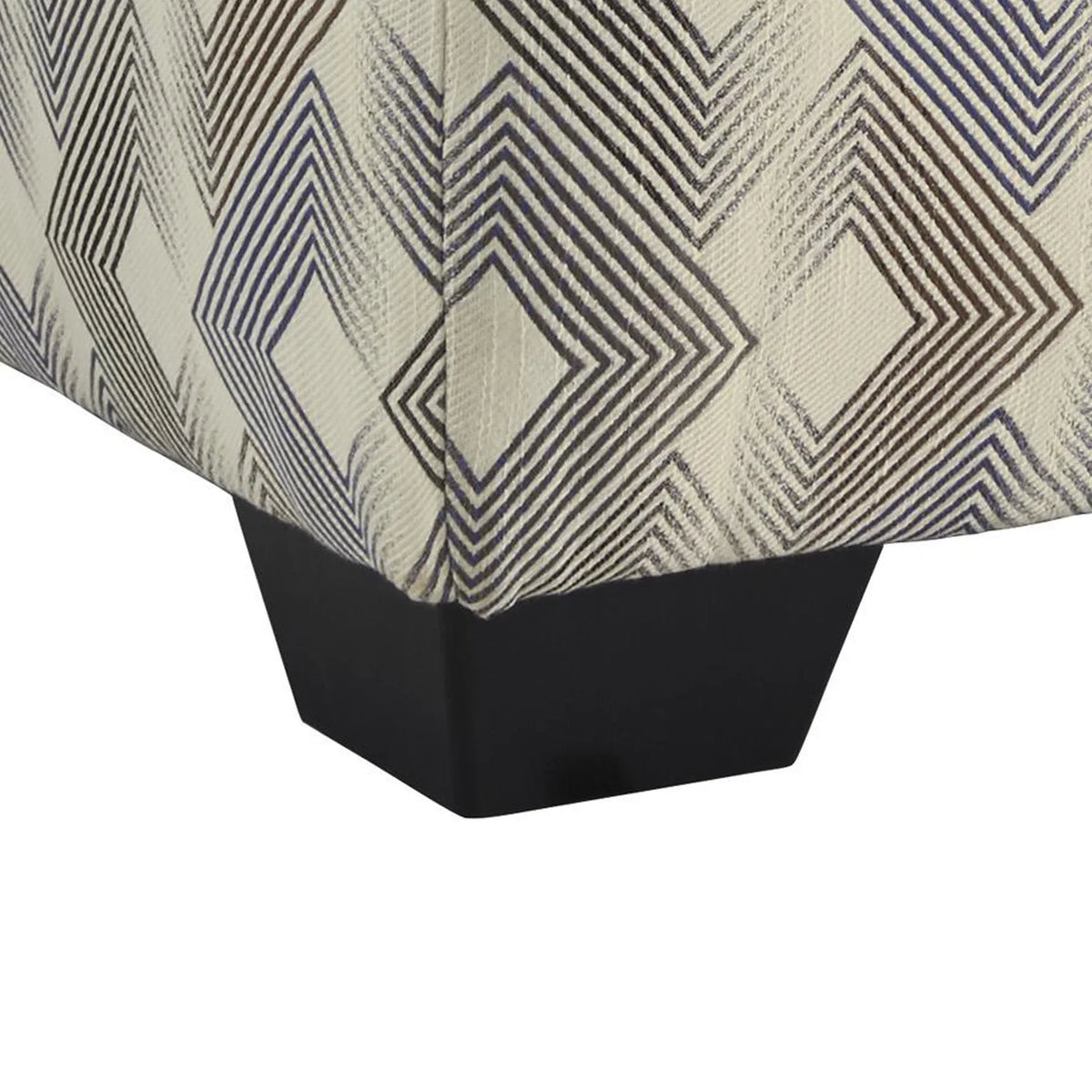 Oversized Polyester Ottoman with Faded Diamond Pattern C700480