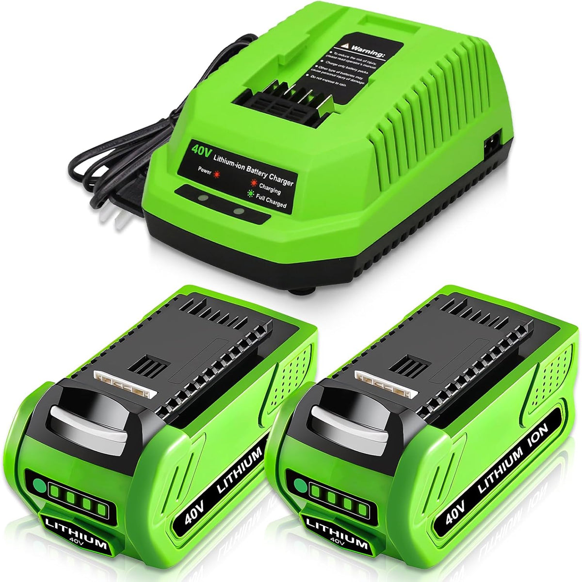 2-Pack 40 Volt 6.0Ah Lithium ion Battery and Charger X54834