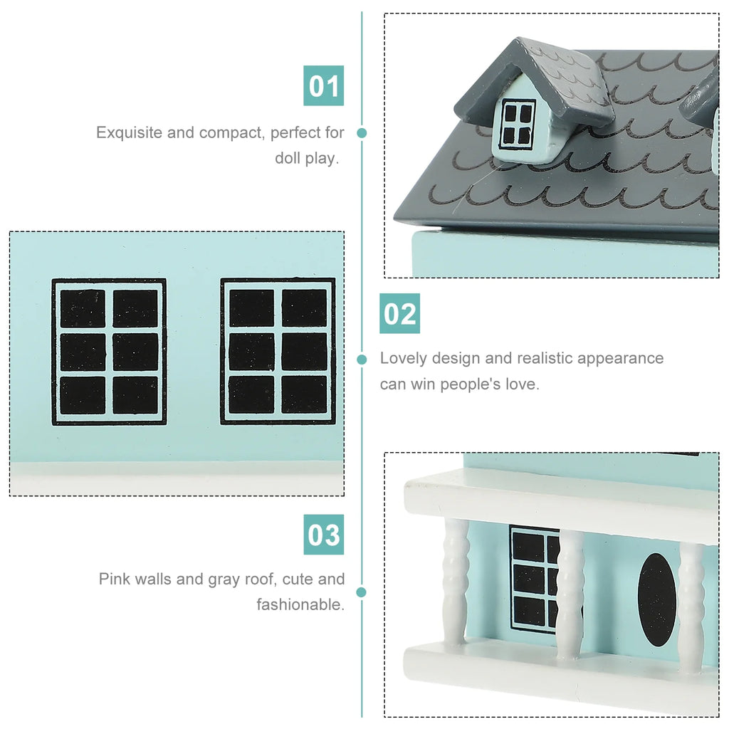 Miniature Wooden Doll House Villa N5260