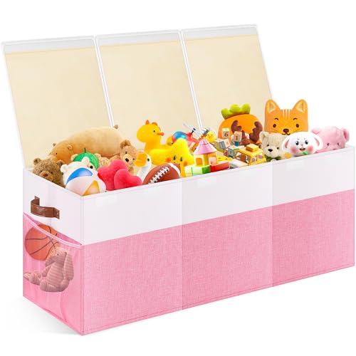 Extra Large Collapsible Toy Storage Box with Lid and Divider C231123