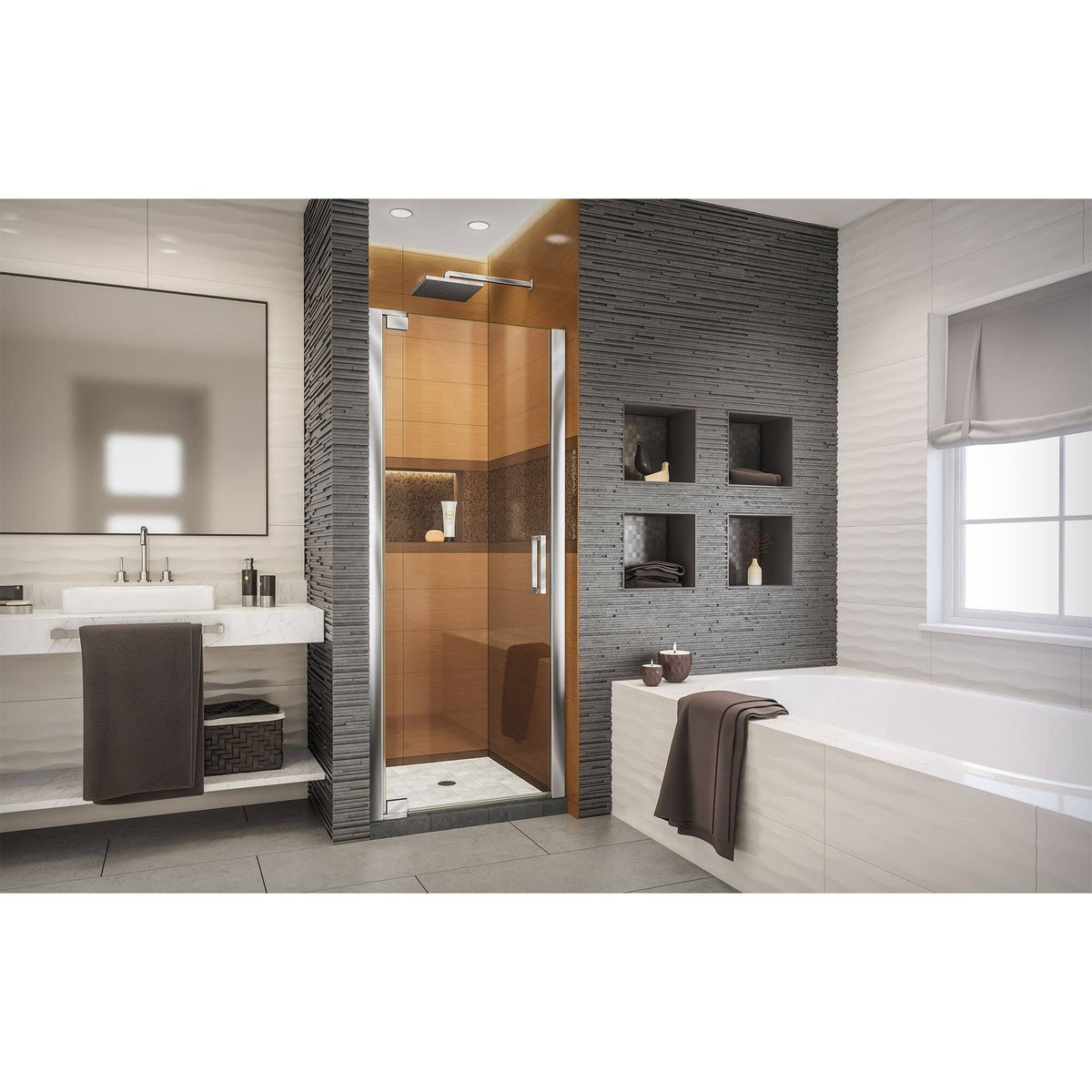 Frameless Pivot Shower Door, Chrome S30297