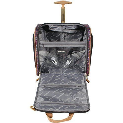 15 Inch Carry On Suitcase Lightweight Spinner Luggage Peek-A-Boo Black A5743