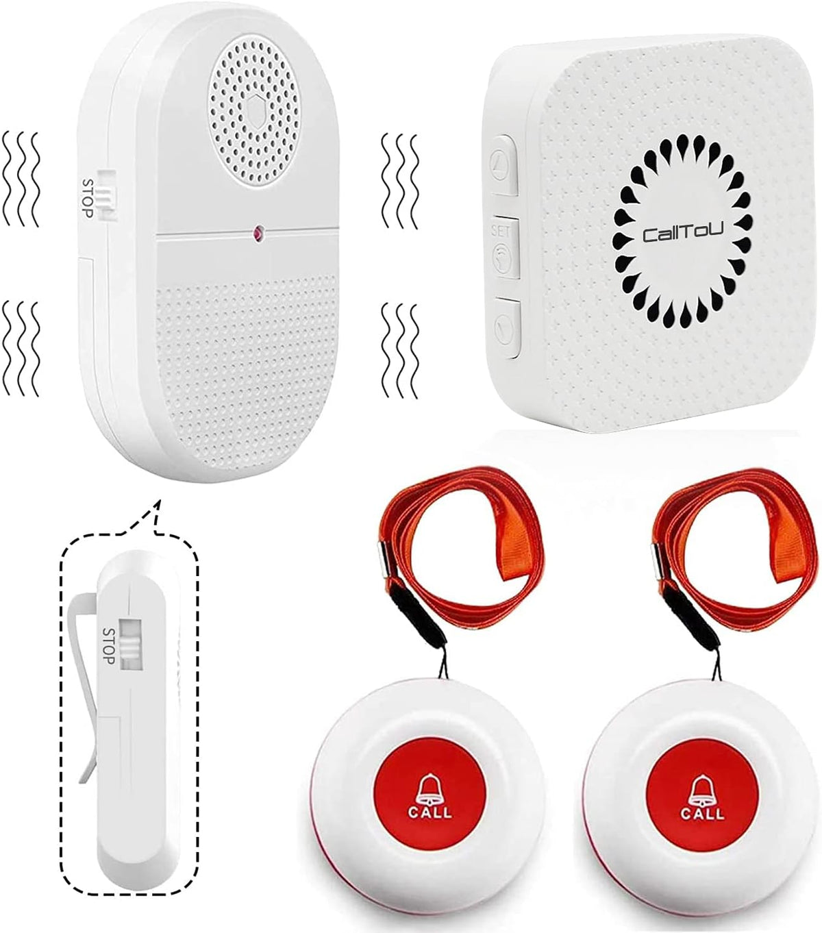 Wireless SOS Call Button Vibration Pager Nurse Calling Alert System R730410