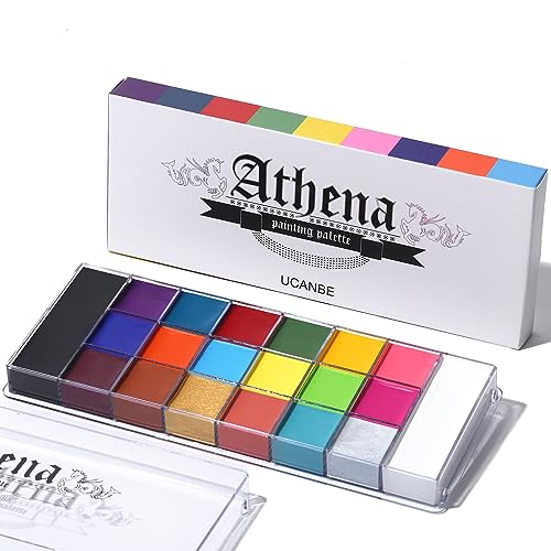 20 Colors Face Body Paint Oil Makeup Set with Mixing Palette and Brushes C1786