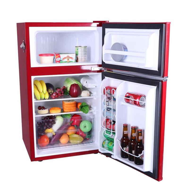 3.2 cu. ft. 2 Door Retro Mini Fridge in Red X312445