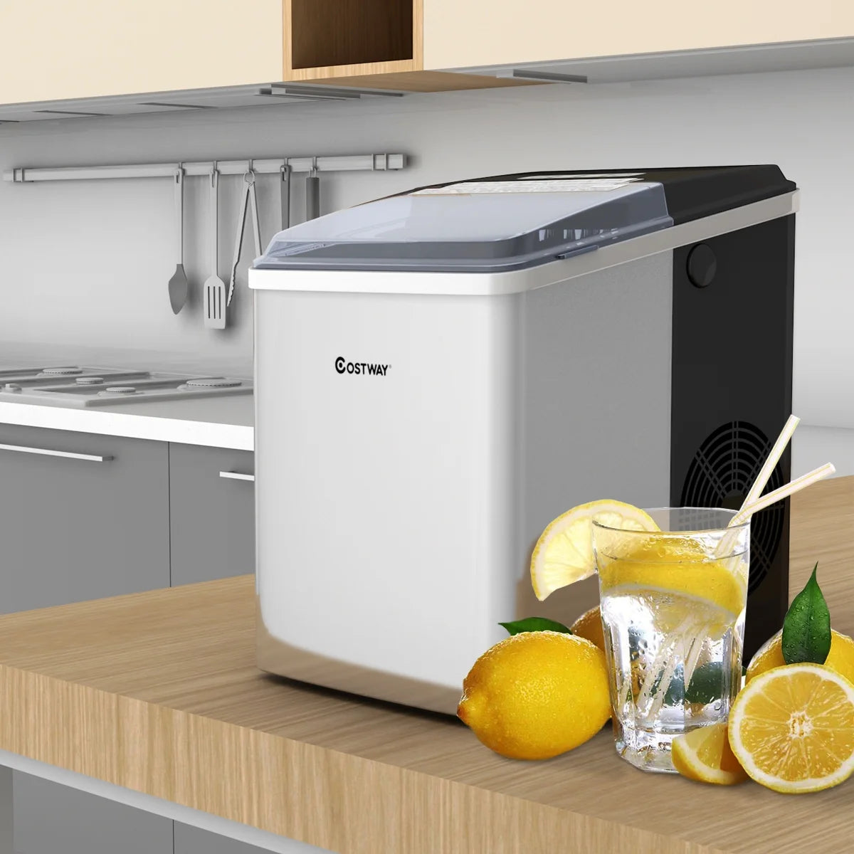 Stainless Steel Countertop Ice Maker with Scoop M472