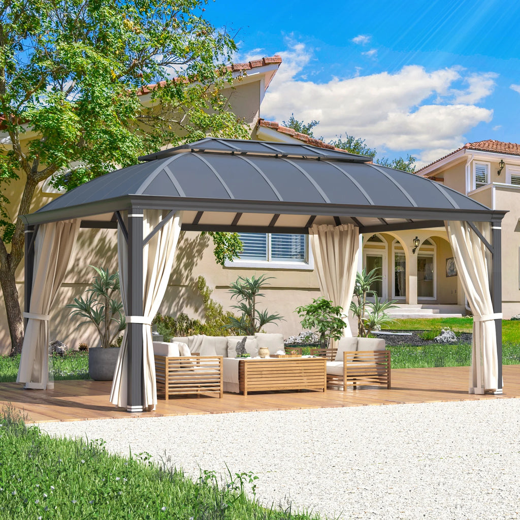 12'x16' Hardtop Aluminum Patio Gazebo with Aluminum Composite Double Roof G521