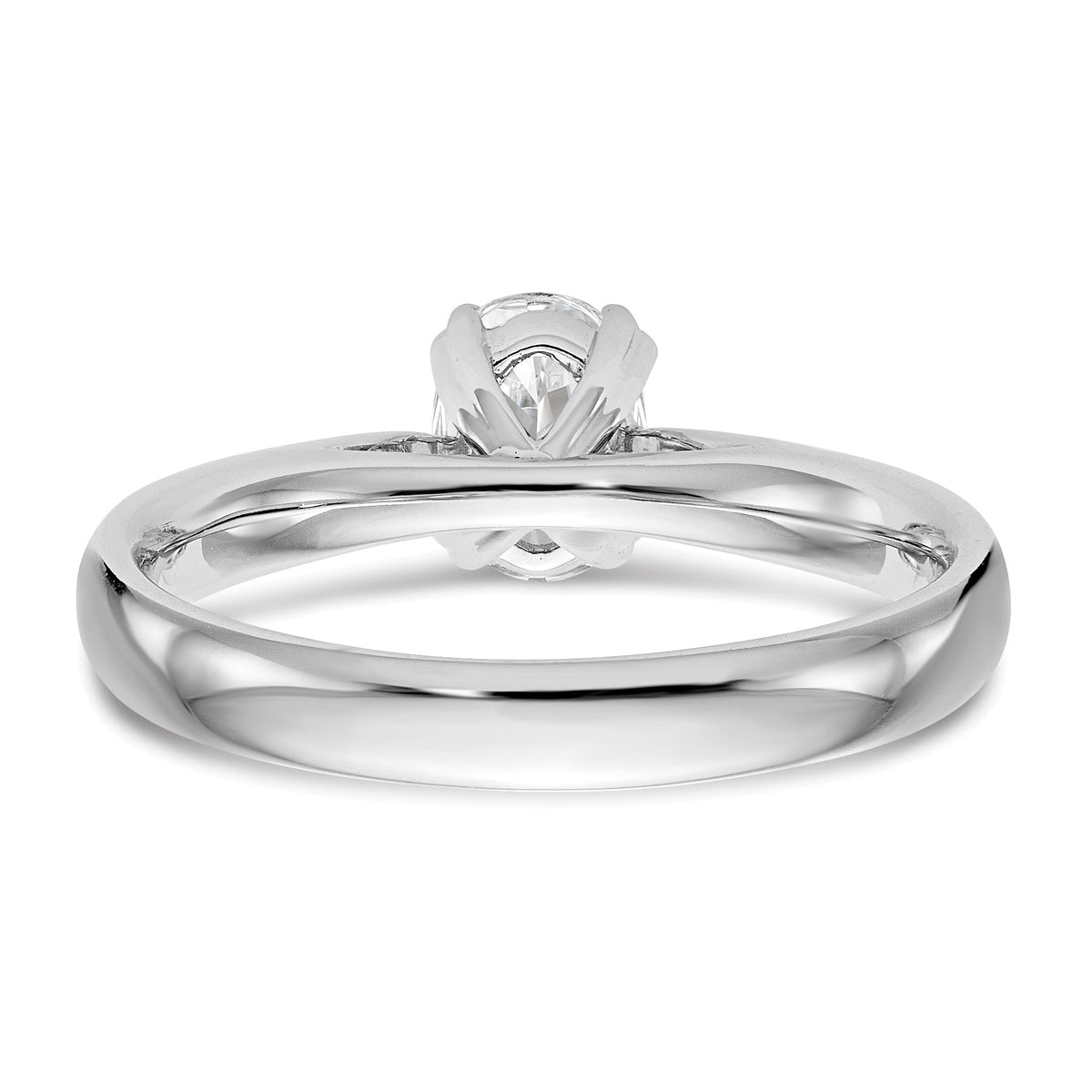 0.50ct CZ Solid 14K White Gold Oval Solitaire Engagement Ring I48802