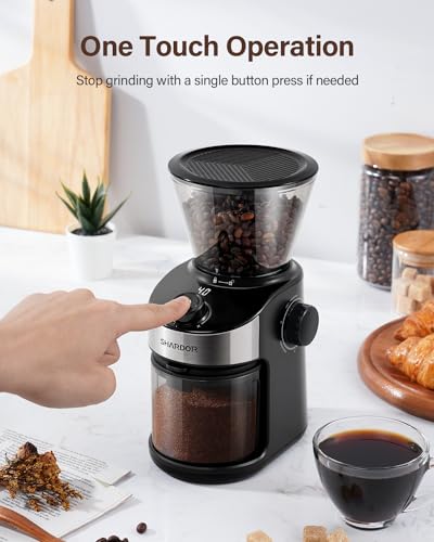 Burr Coffee Grinder Electric with 32 Grinding Sizes, 40 Seconds Adjustable Electronic Timer R141
