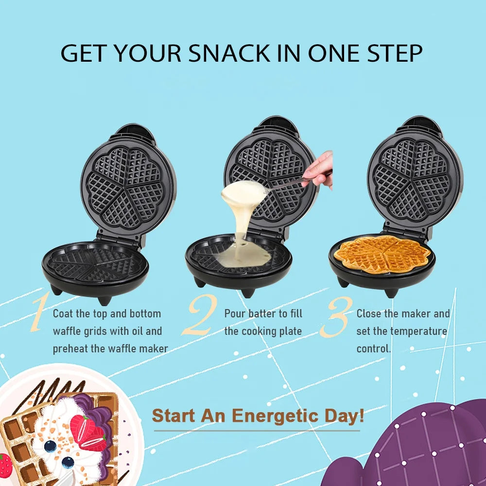 Heart-shaped Waffle Maker 1000w A82220