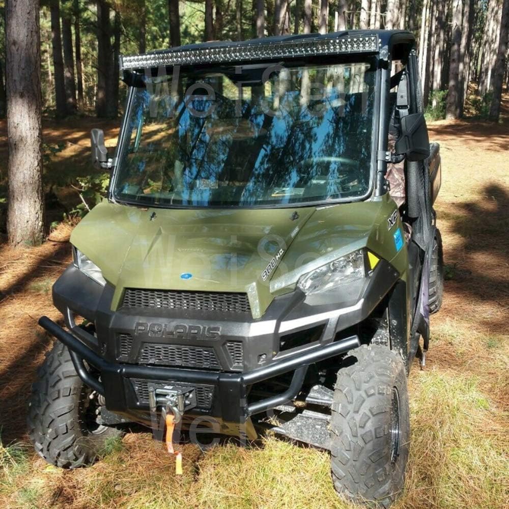LED Light Bar Mount Windshield Kit 50 288W Curved Front Pillar Side 2x 18W 3 Cube Lights Brackets w/ 2x Wiring Kit Full Size Pro-Fit Cage Upper For 2013-2021 Polaris Ranger XP 1000 900 570 Q3661