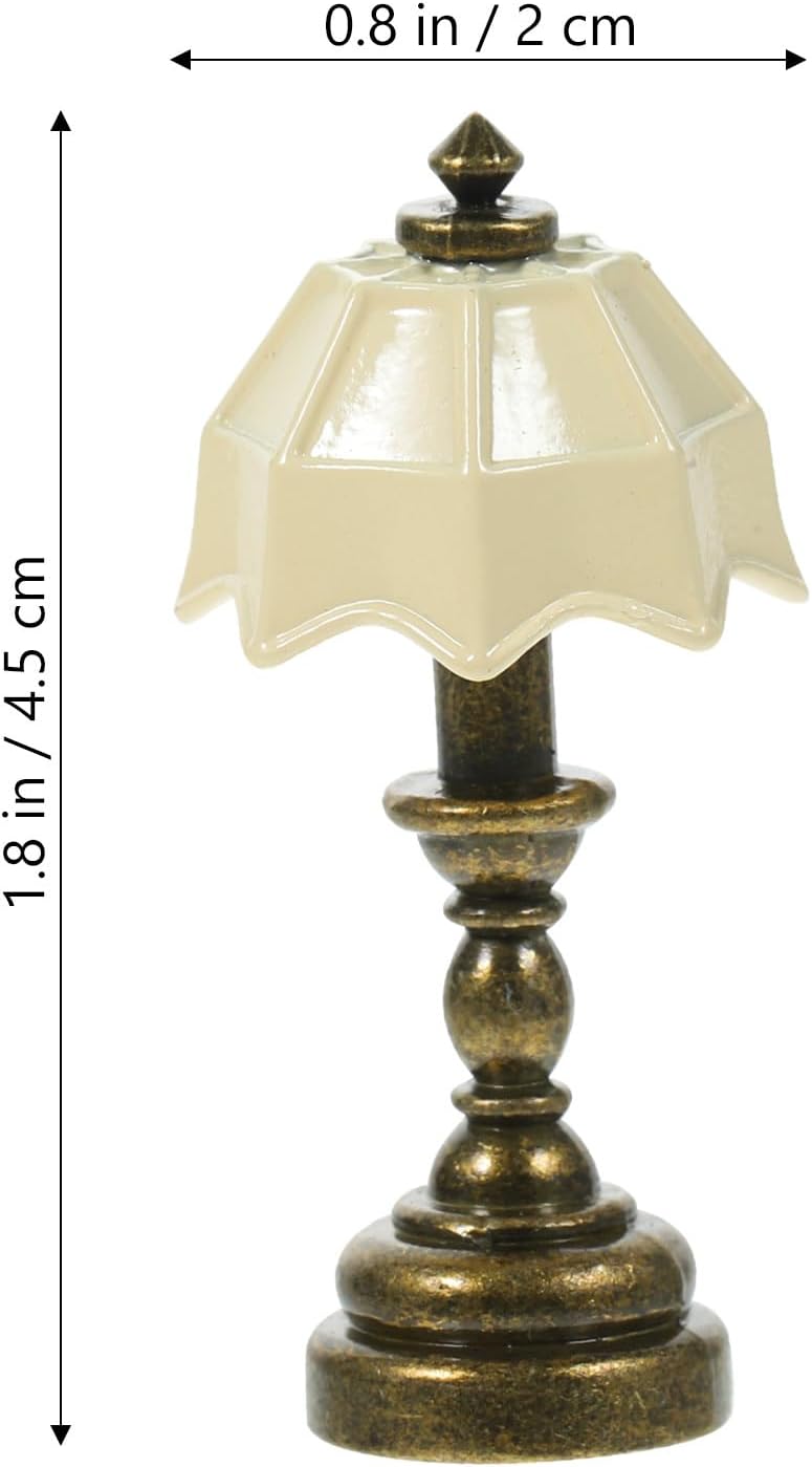 White Metal Desk Lamp 3pcs Dollhouse Miniature E53462