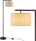 Arc Floor Lamp with Linen Lamp Shade Q737203