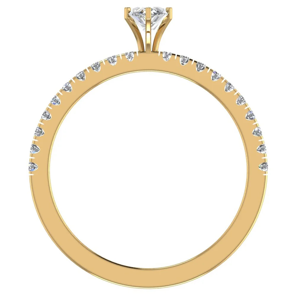 Marquise Solitaire Diamond Ring 18K Gold 0.65 CT TW R408