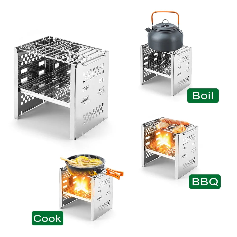Stainless Steel Wood Burning Stove A17222