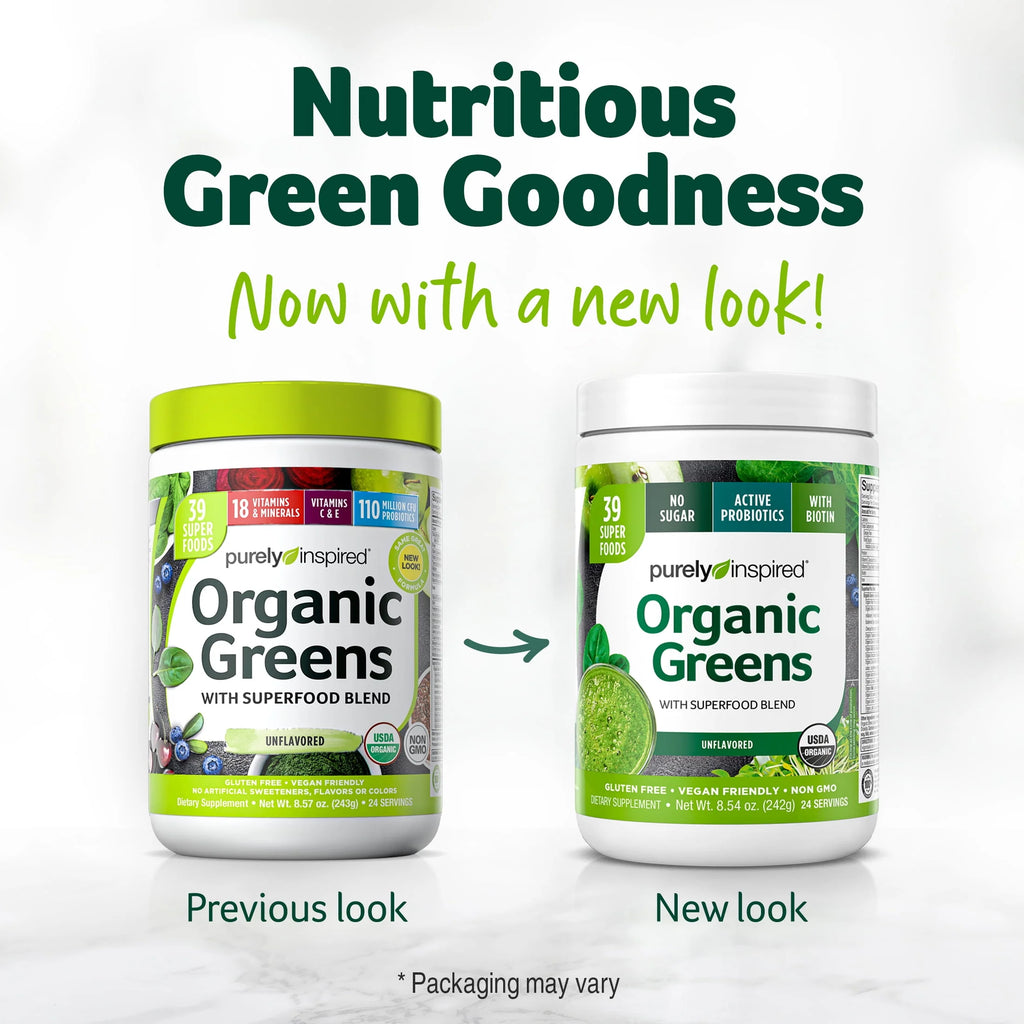 Organic Greens Superfood Supplement Powder Blend, Unflavored, 8.57 oz, 24 Servings A152467