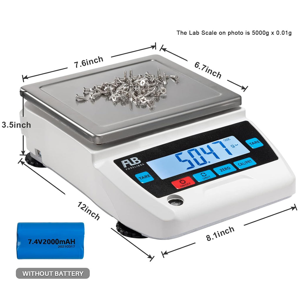 Lab Scale 5kg Precision Electronic Balance, 0.1g Readability Z3510