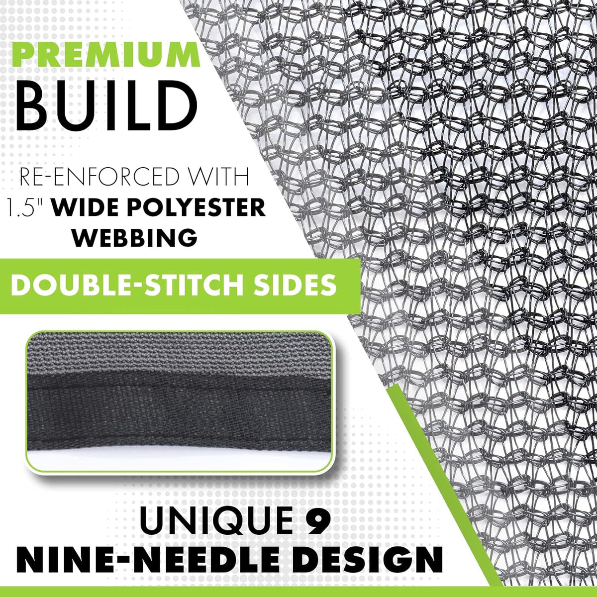 10 FT X 12 FT Heavy Duty Black Knitted Mesh Tarp with Grommets E92052