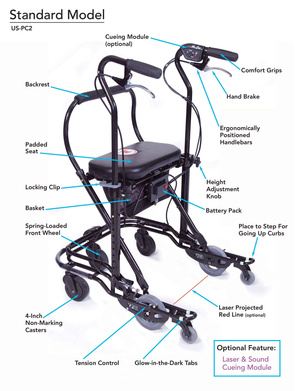 Standard 5-Foot 1 to 6-Foot 1 Walker G1213