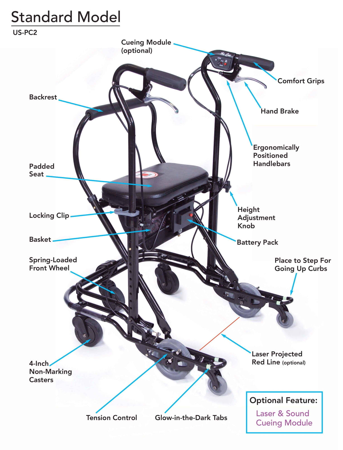 Standard 5-Foot 1 to 6-Foot 1 Walker G1213