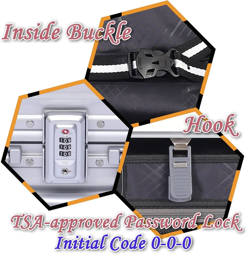 All Aluminum Carry On Luggage Hard Shell Suitcase 20 In. Y75786