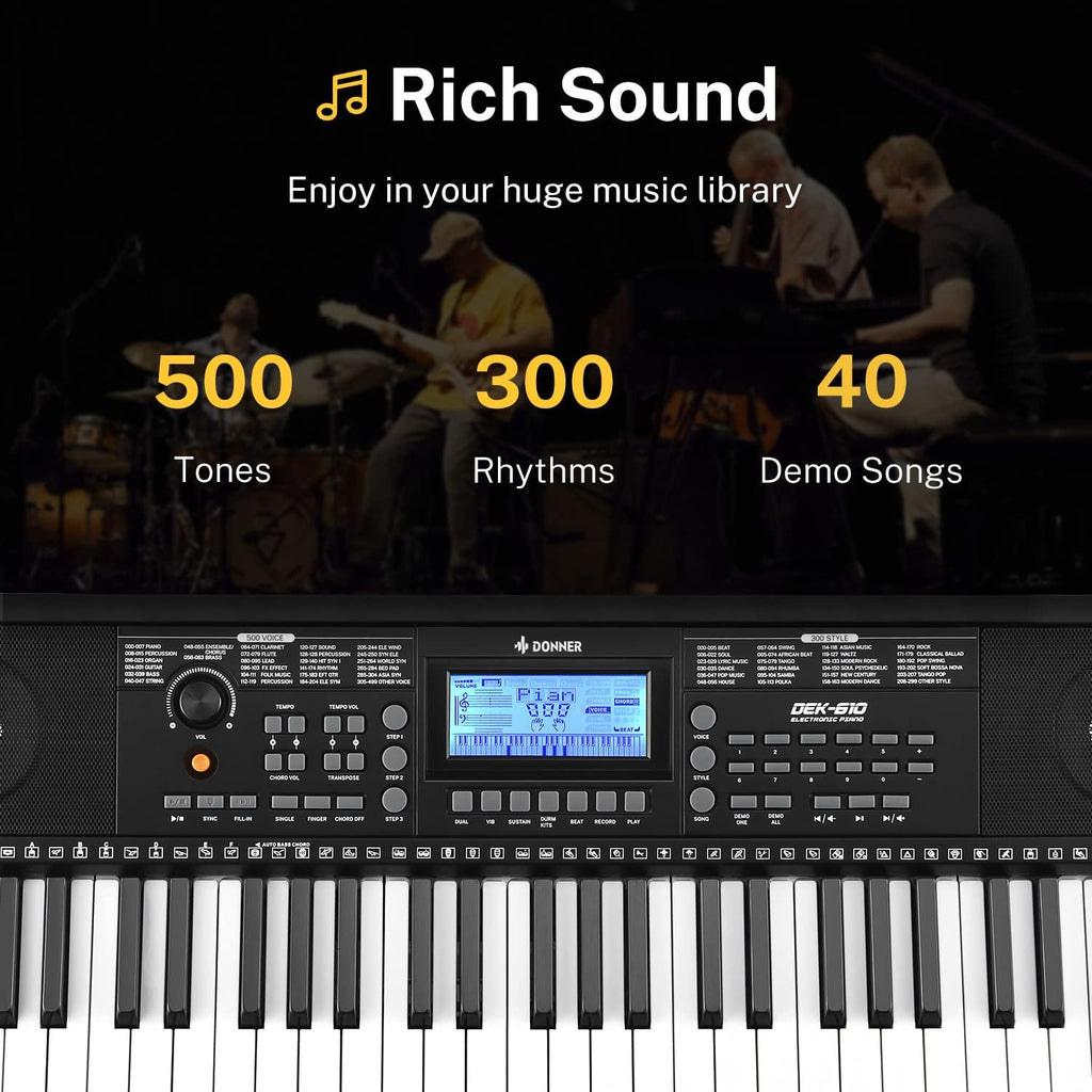 61 Key Full Size Electric Piano with Piano Stand, Stool, Microphone G522570