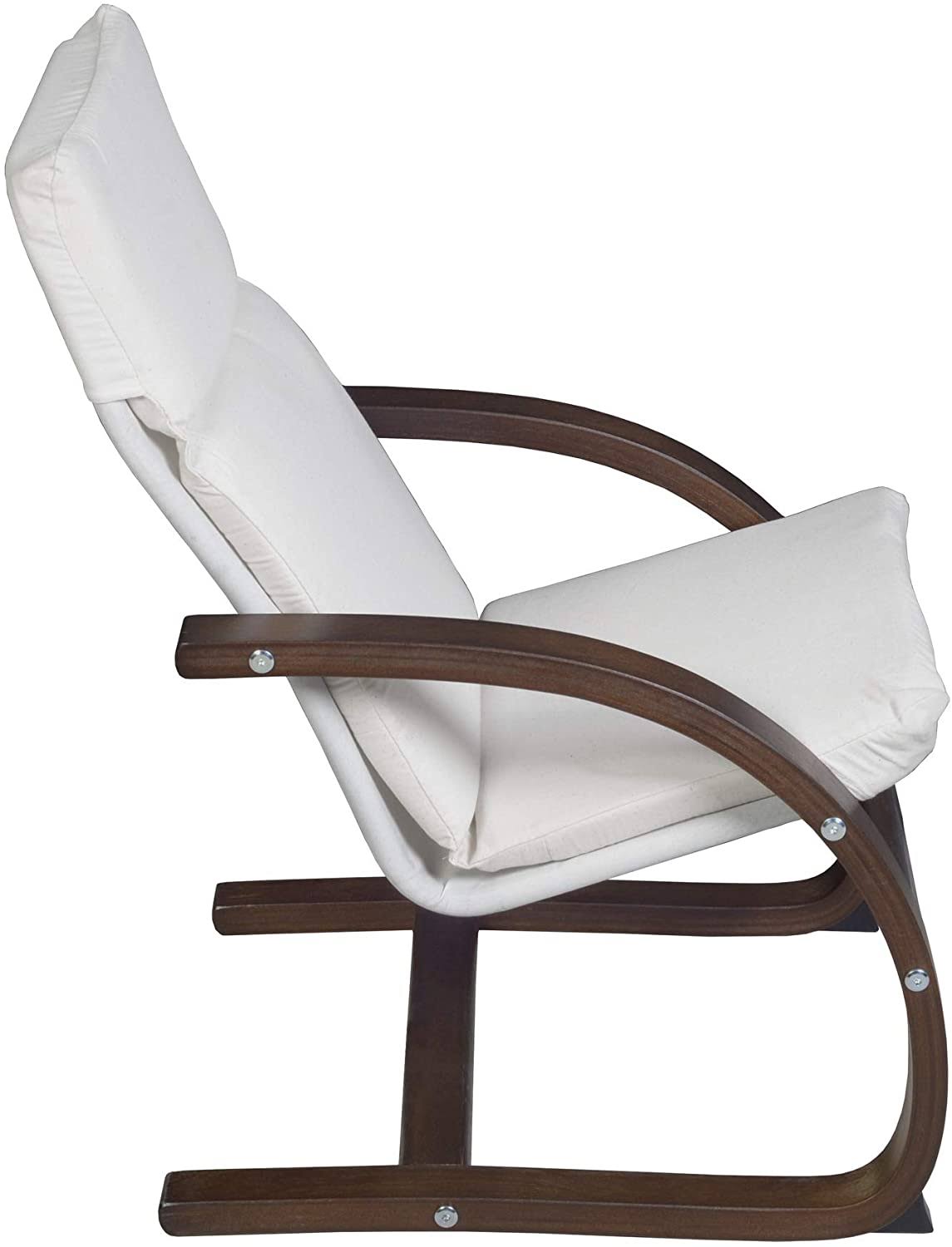 Children's Reclining Chair Mocha Walnut/Beige Blue Wood L6772