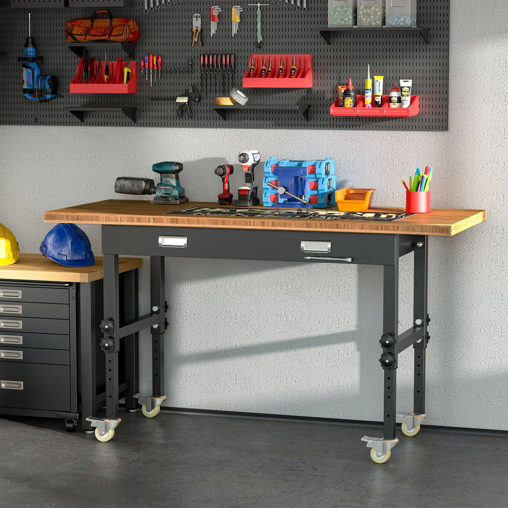 Mobile Workbench with Four Lockable Casters J6068