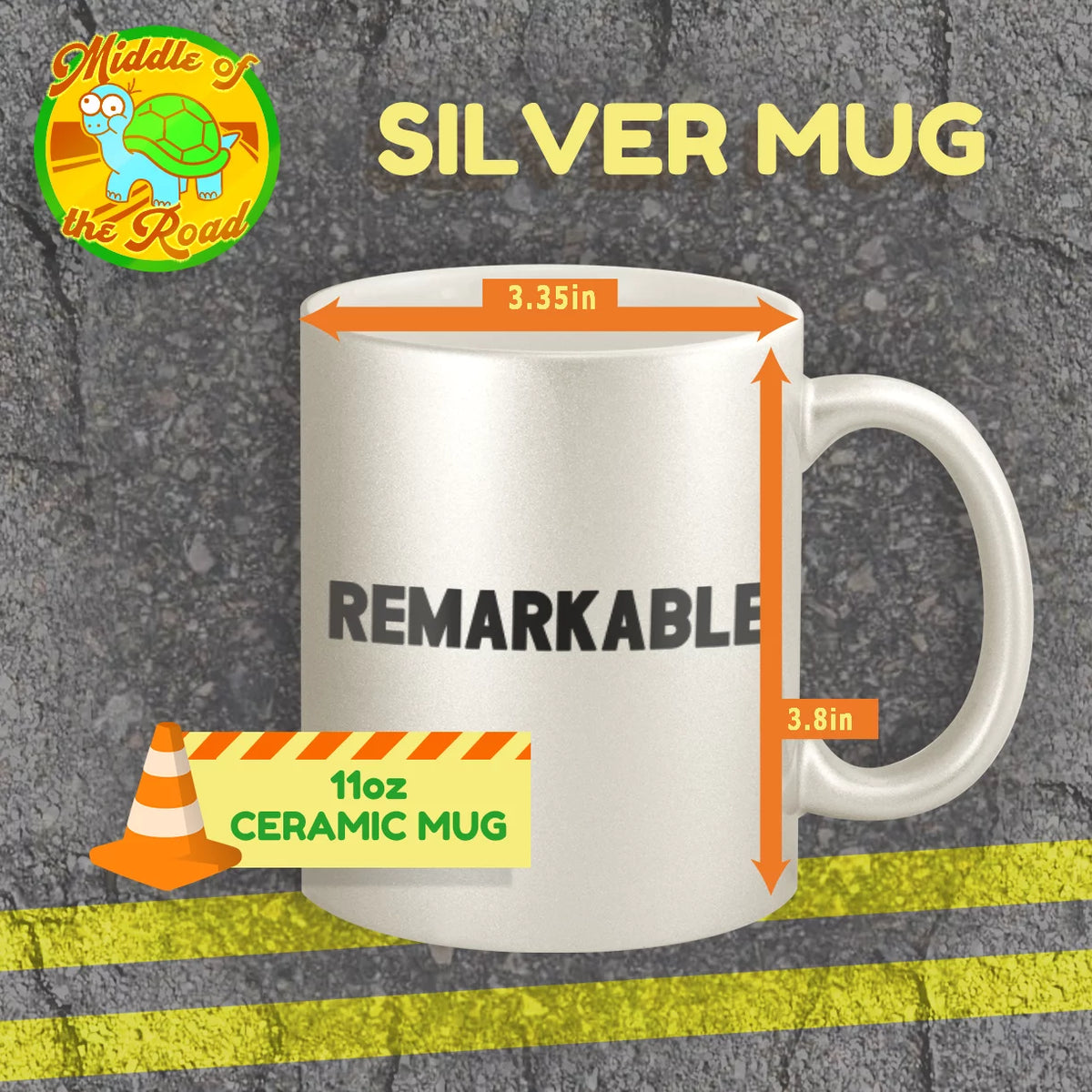 11oz Silver Coffee Mug Cup Z762