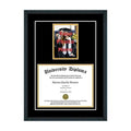 Black 3/4x2 Single Diploma Frame with 5x7 Photo and Double Matting P50129