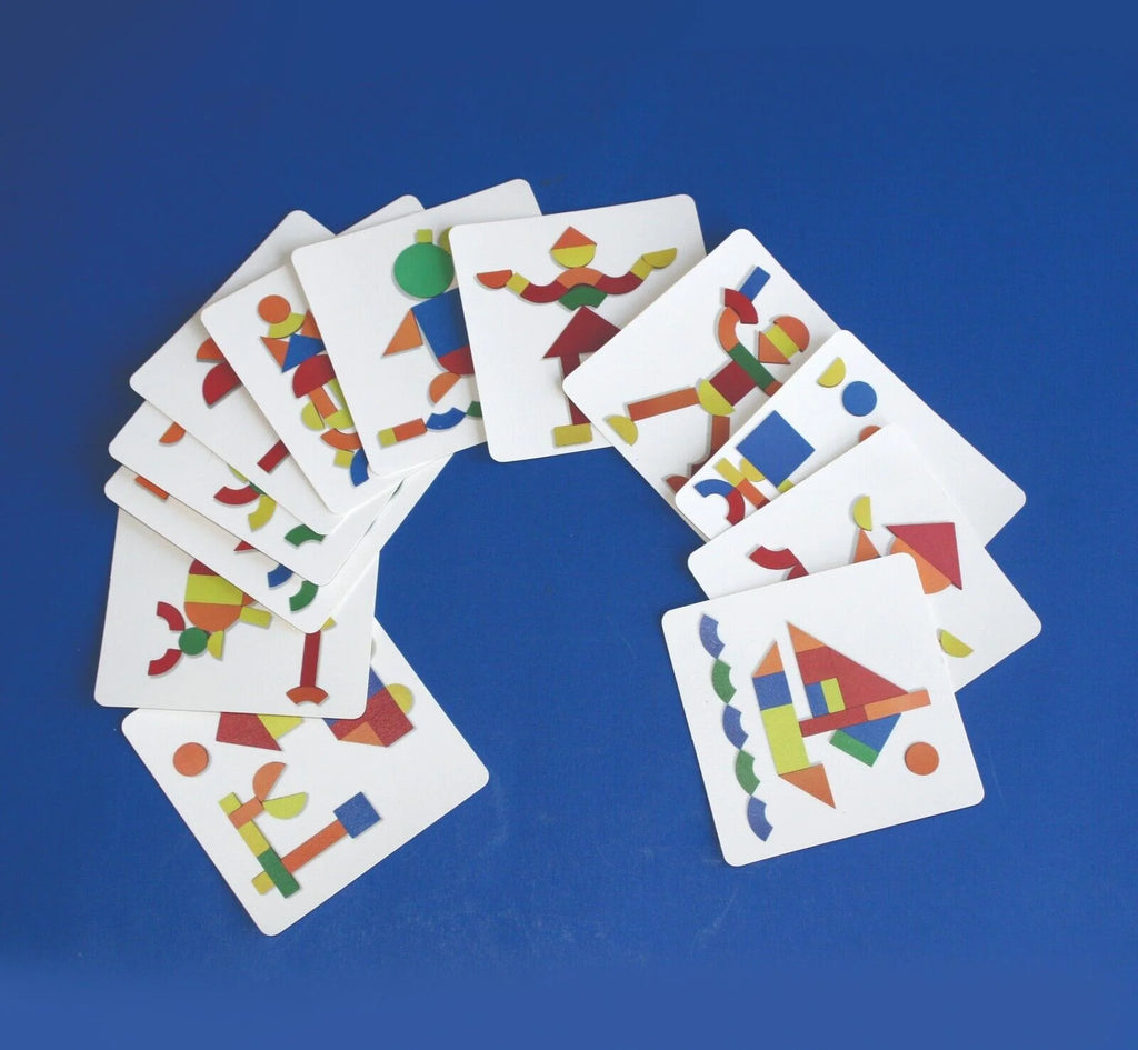 Magnetic Wooden Pattern Blocks Set with Carrying Case E41115