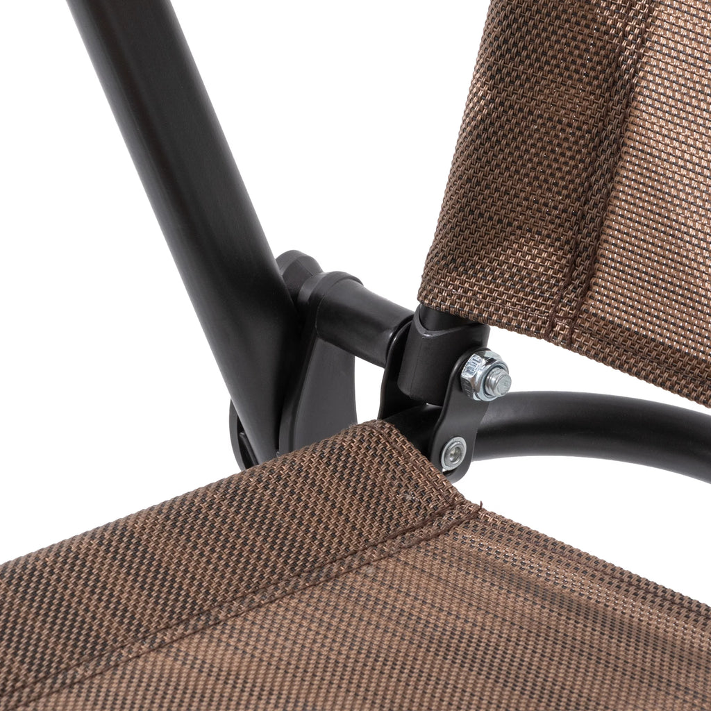 Metal Patio Bistro Table and Folding Chairs Set of 3 Brown F7646