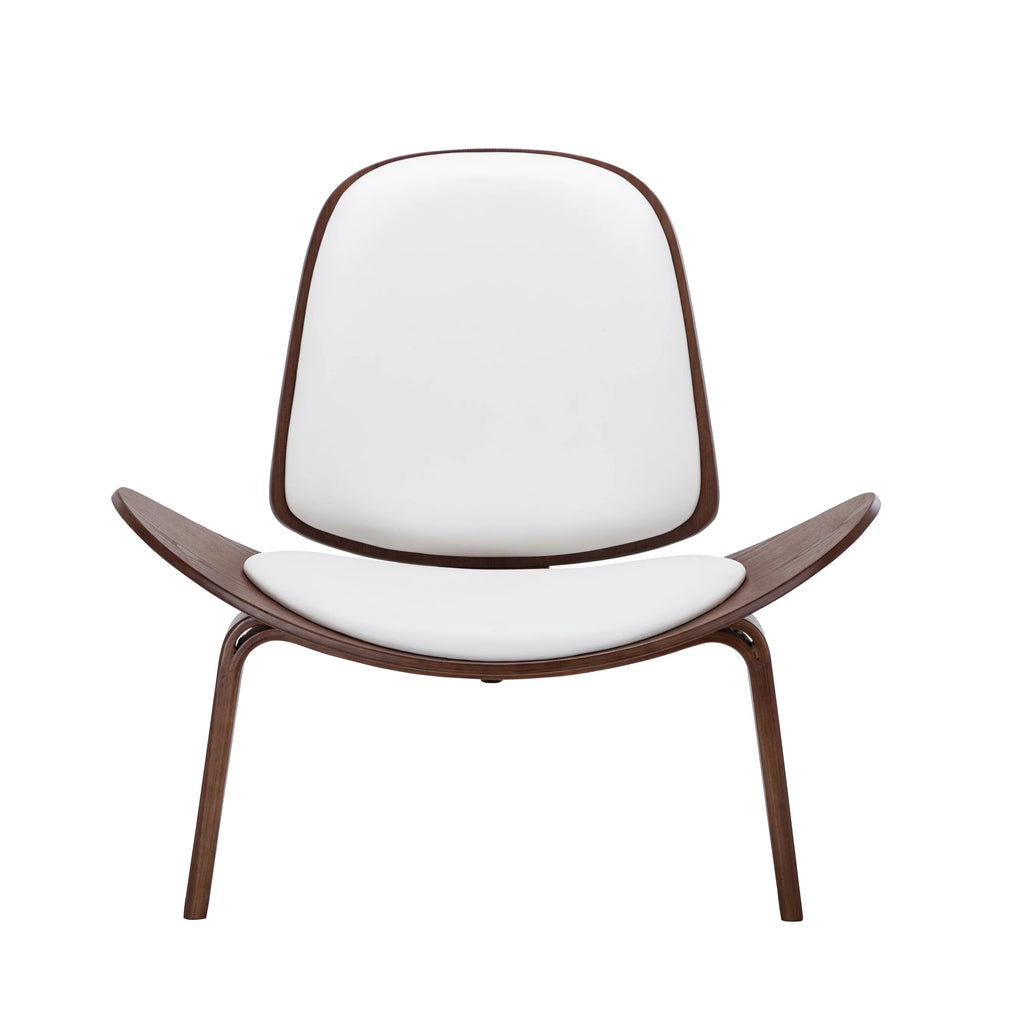 White Faux Leather Armless Accent Chair L3092