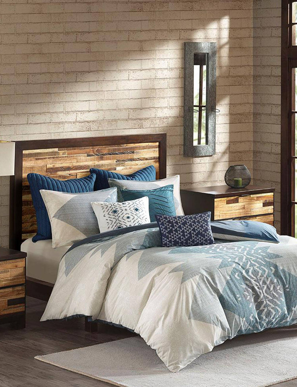 3 Piece Duvet Cover Mini Set Blue Full/Queen L55682
