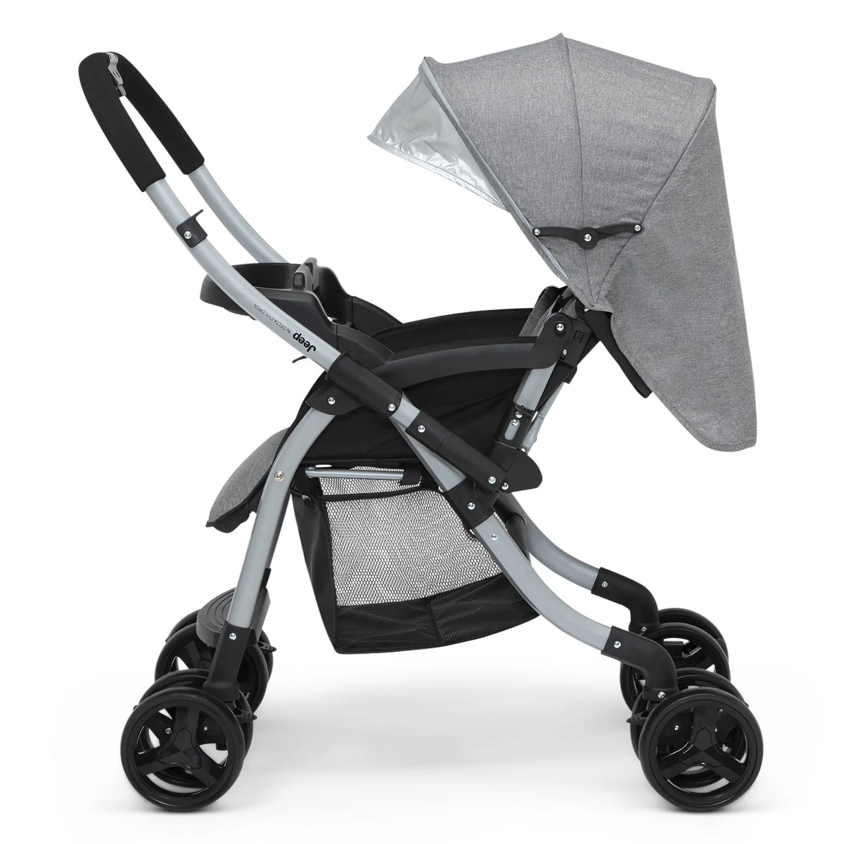 Grey Tweed Reversible Handle Stroller X138