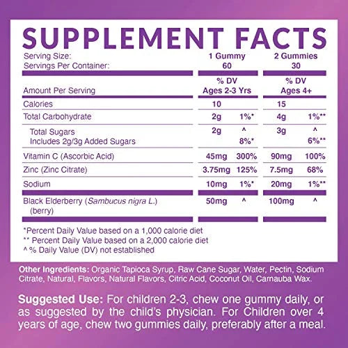 Elderberry Gummies 120 Gummies M990