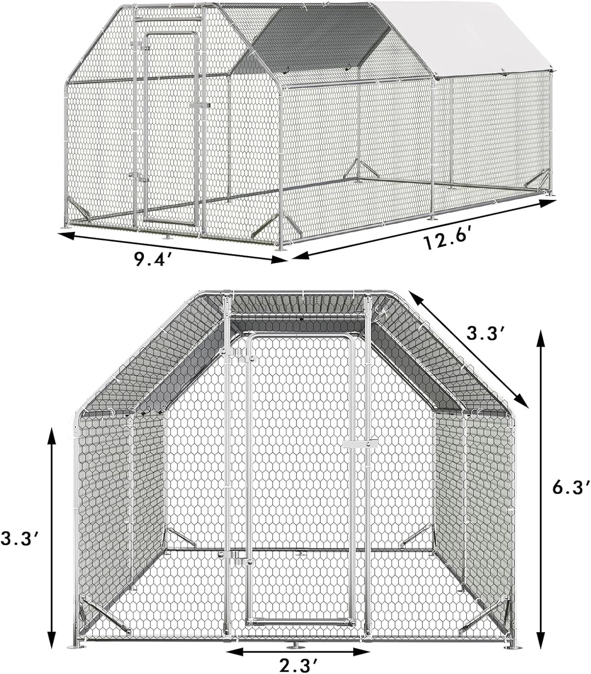 Large Metal Walk in Chicken Coop P88941