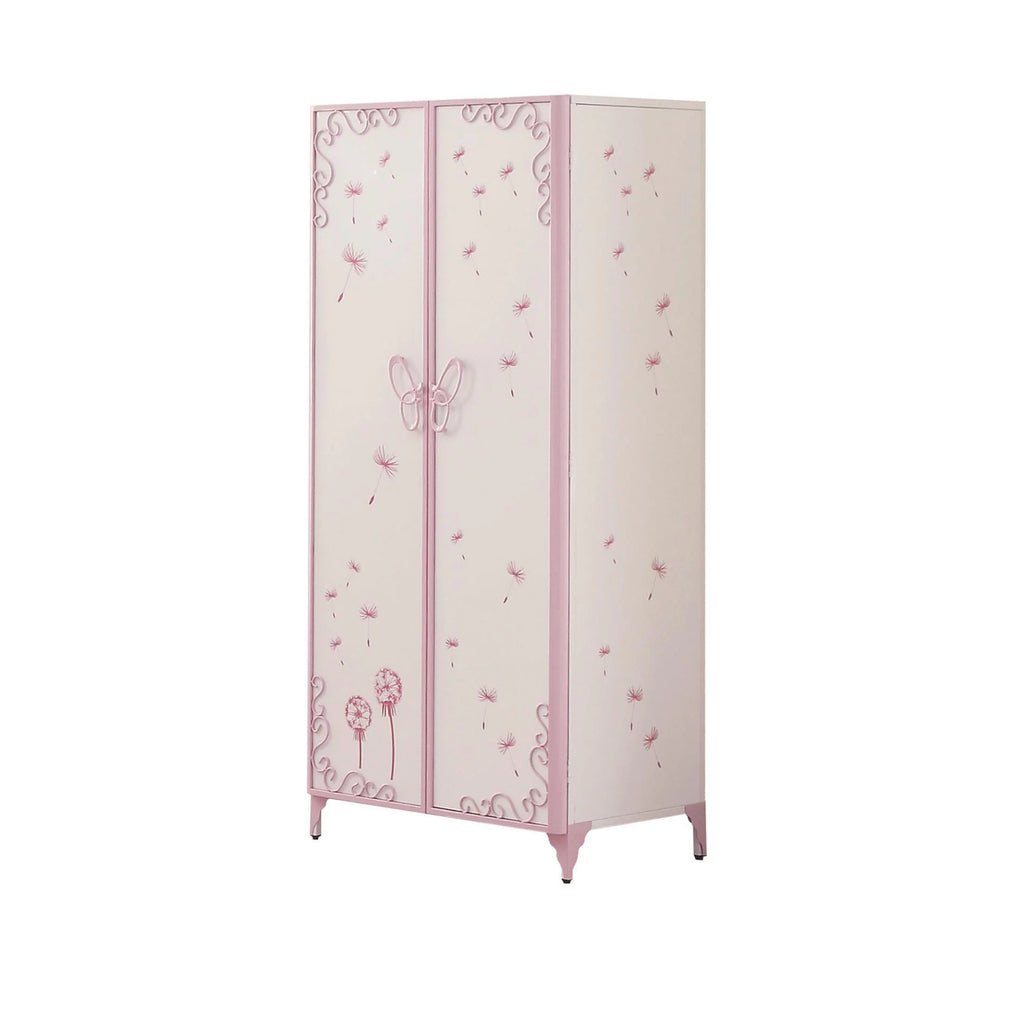 White and Light Purple Metal Tube Armoire H559640