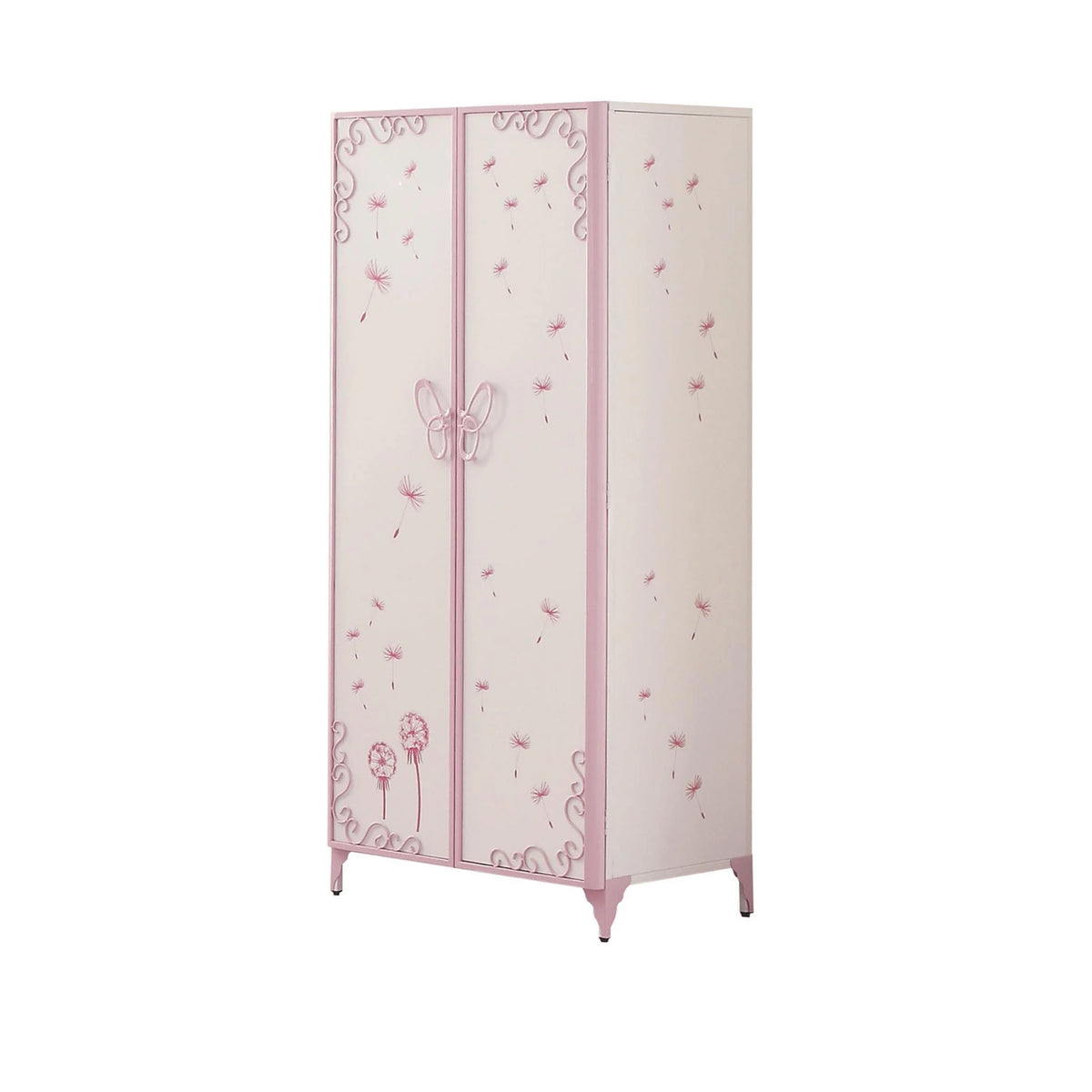 White and Light Purple Metal Tube Armoire H559640