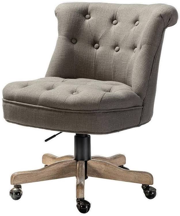 Grey Swivel Task Chair with Tufted Back C517