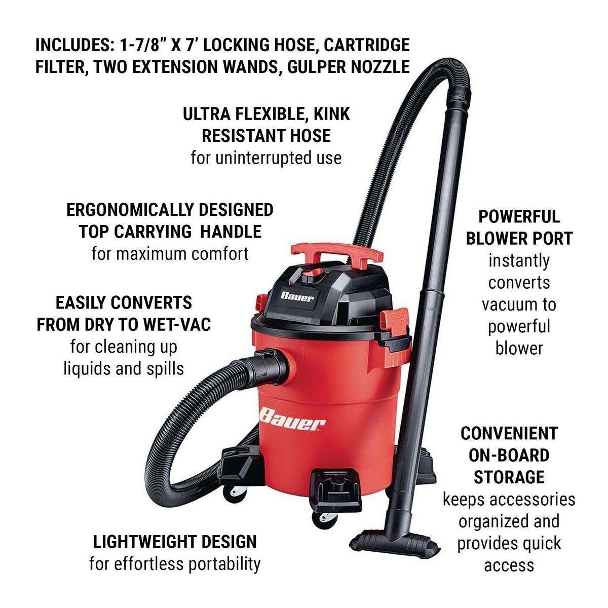 6 Gallon 4 Peak HP Wet/Dry Vacuum Y938