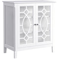 White Glass Door Sideboard Buffet Cabinet with Adjustable Shelves Q81838