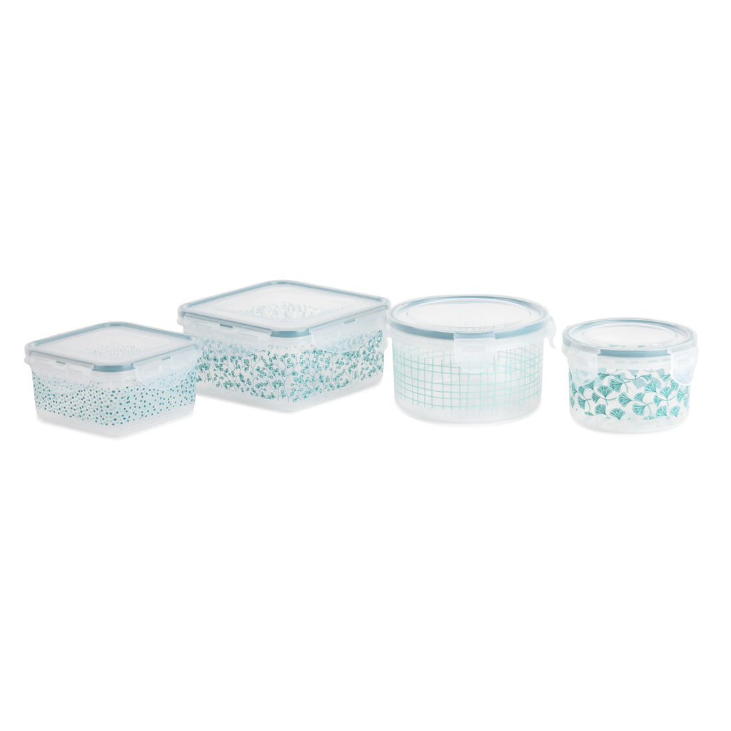 16-Piece Green Floral Food Storage Set R40341