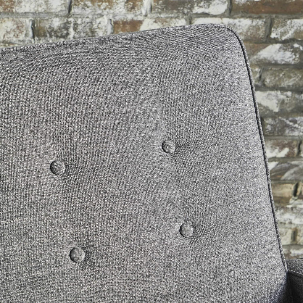 Grey Black Fabric Reclining Loveseat B4920